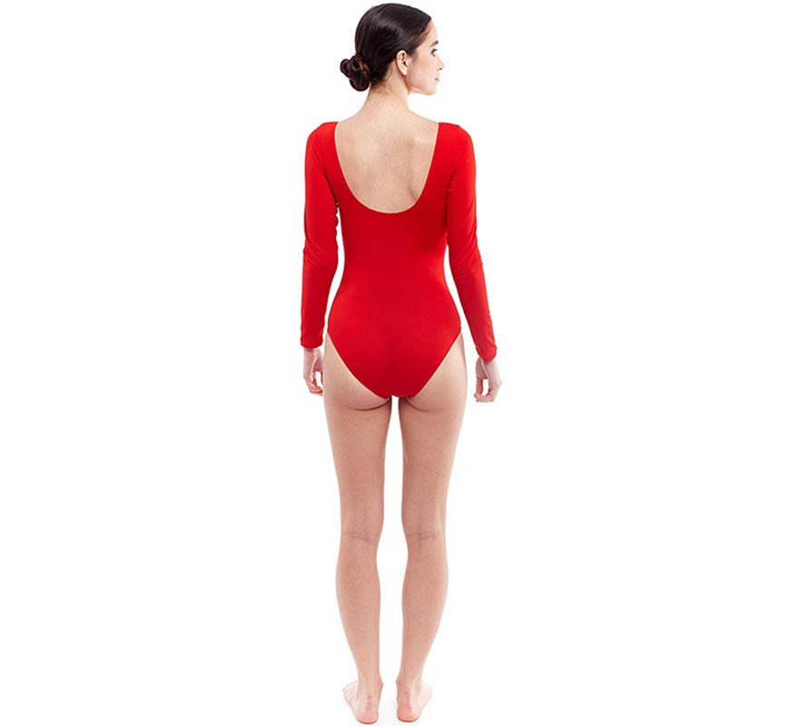 Translation missing: de.Body o Maillot rojo manga larga para mujer