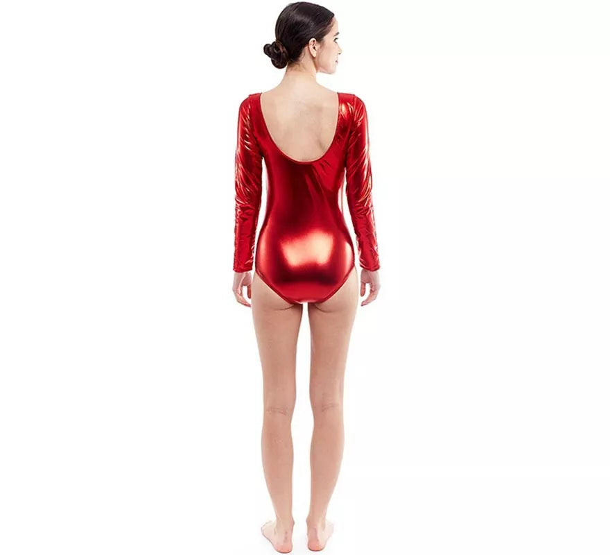 Translation missing: de.Body o Maillot rojo metal manga larga para mujer