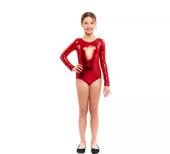 Body oder Trikot in Metallrot für Mädchen