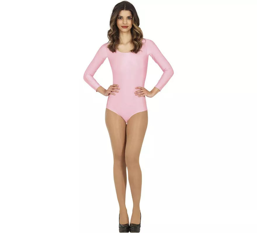 Body o Maillot Rosa manga larga para mujer