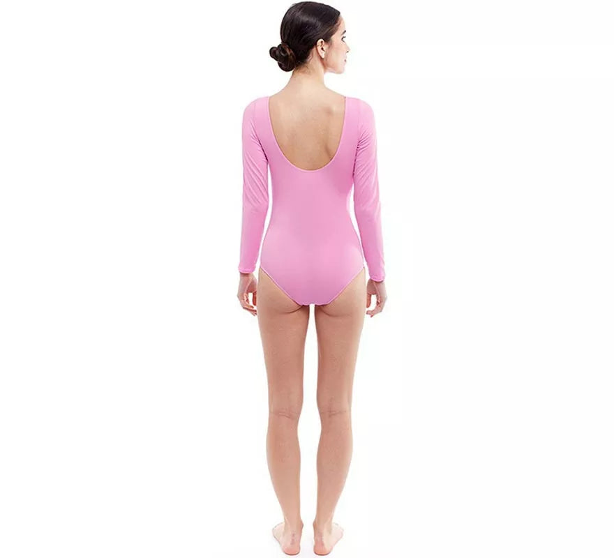 Translation missing: de.Body o Maillot rosa suave manga larga para mujer