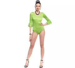 Body oder Trikot mit grüner Rüsche für Damen