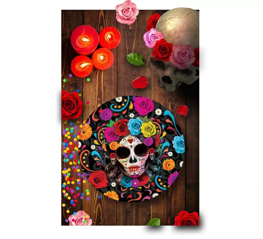 Translation missing: de.Bol Catrina colorida de plástico de 32 cm