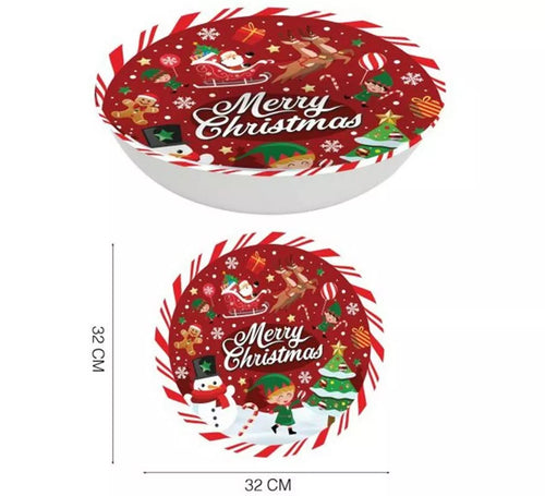 Bol Merry Christmas rojo de pvc de 32 cm