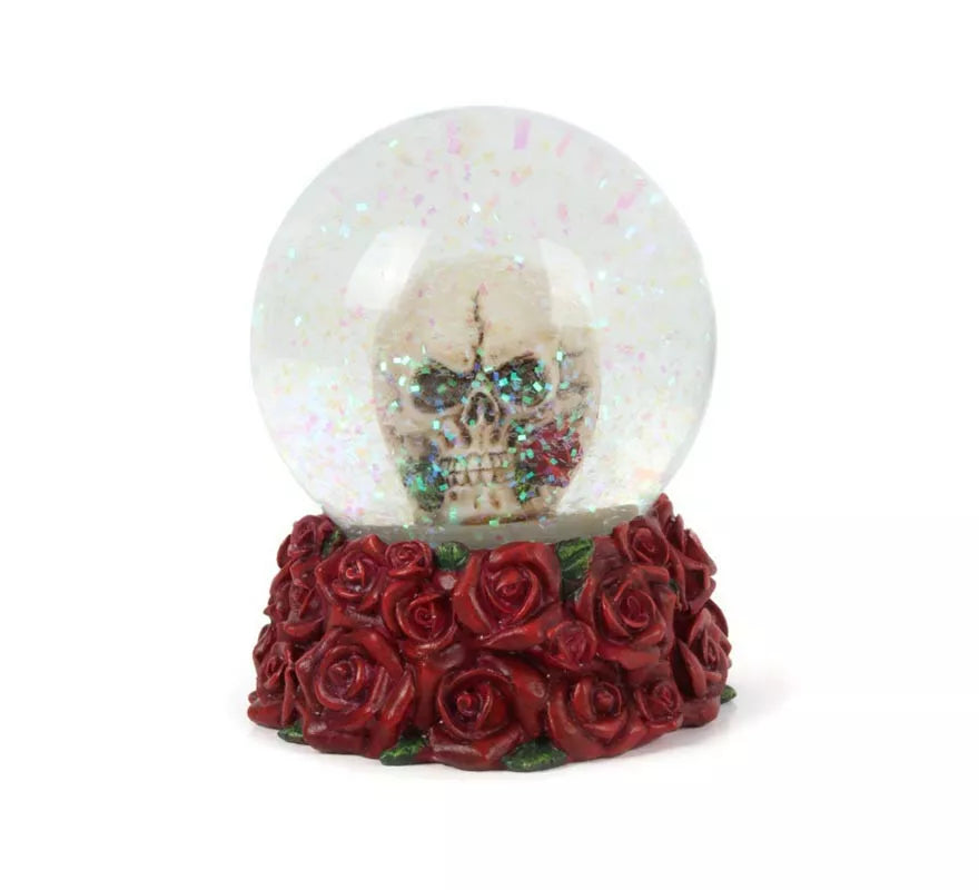 Translation missing: de.Bola de Cristal con calavera y rosas de 6,9x8,4x6,9 cm