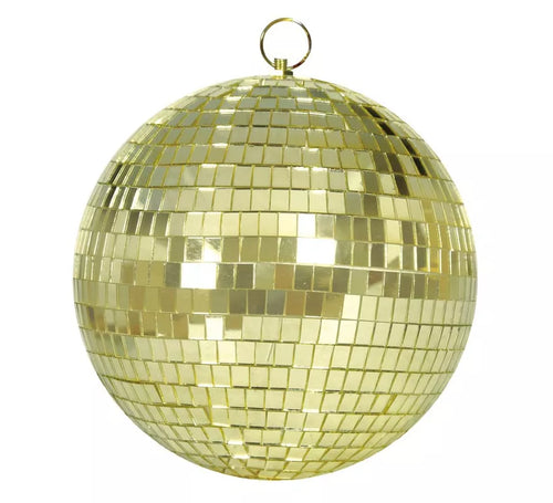 Bola Espejos Discoteca dorado de los años 70 de 20 cm