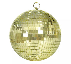 Goldene Disco-Spiegelkugel aus den 70er Jahren, 20 cm