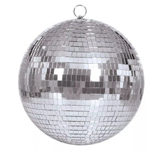 10 cm silberne Disco-Spiegelkugel im Stil der 70er Jahre
