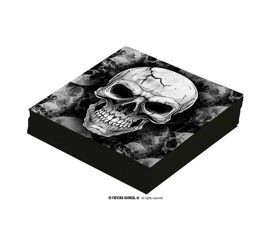 Translation missing: de.Pack de 12 Servilletas Calavera Temible de 33x33 cm