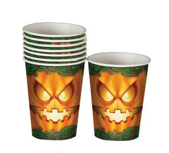 Tasche 6 Gläser 10 cm Halloween Kürbis