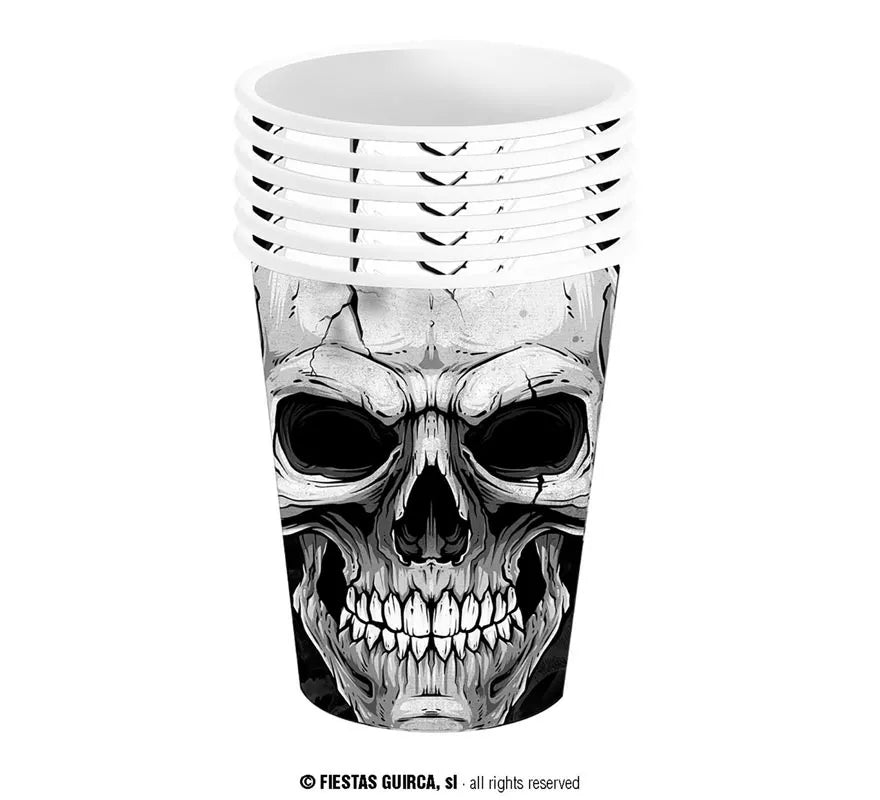 Translation missing: de.Pack de 6 Vasos Calavera Temible de 240 ml