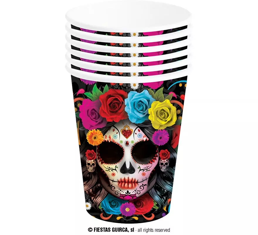 Translation missing: de.Pack de 6 Vasos Catrina Colorida de 240 ml