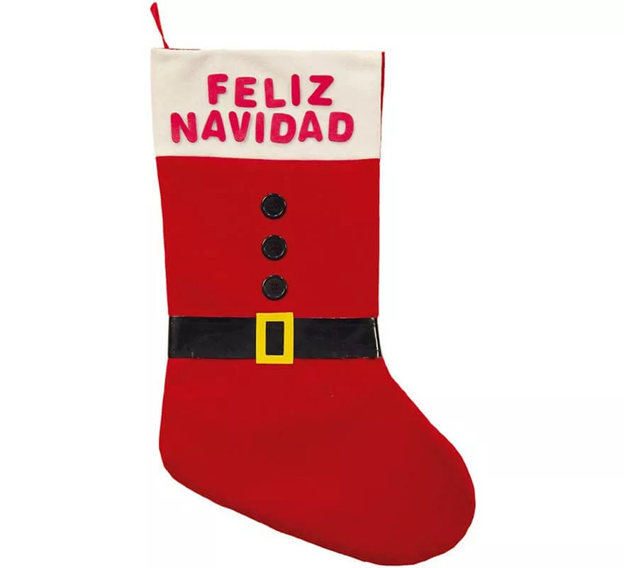 Translation missing: de.Bolsa Bota de Papá Noel Feliz Navidad de 55 cm