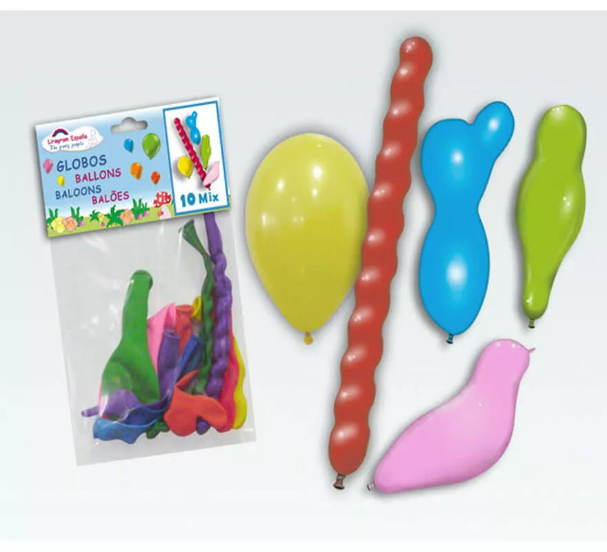 Translation missing: de.Bolsa de 10 Globos de látex Mixtos de colores