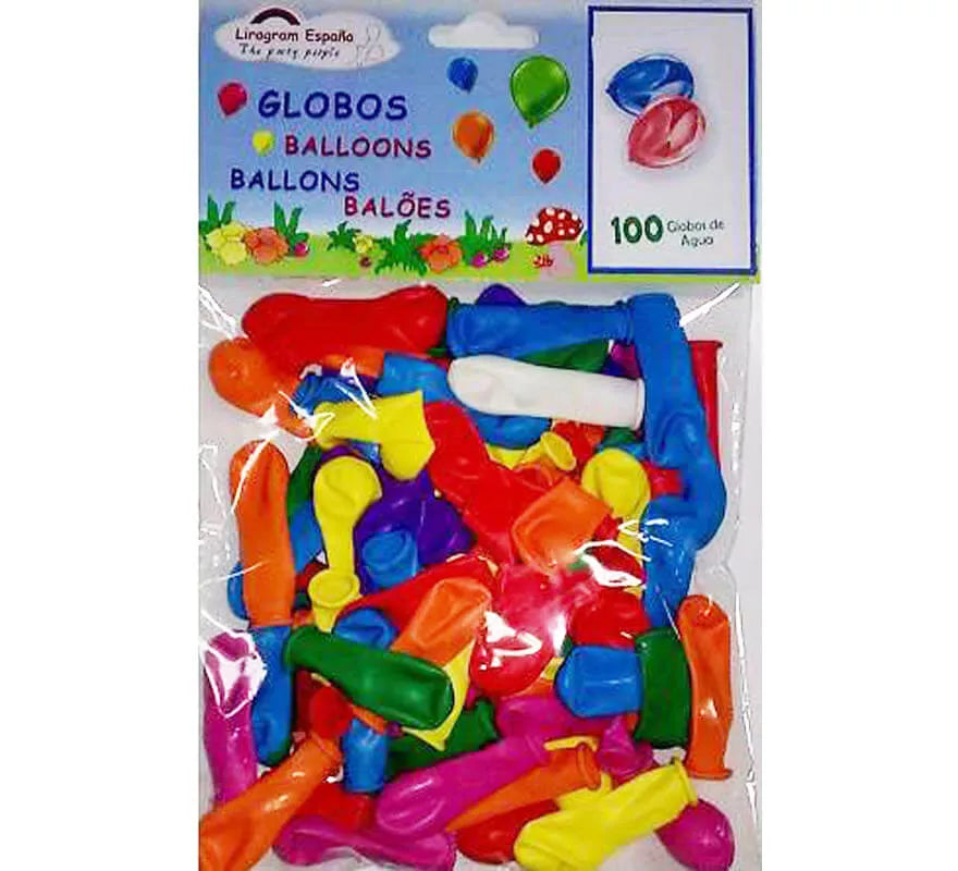 Translation missing: de.Bolsa de 100 Globos látex de Agua de colores