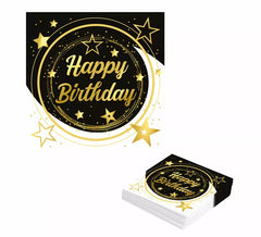 Beutel mit 12 Happy Birthday Servietten von 33X33 cm