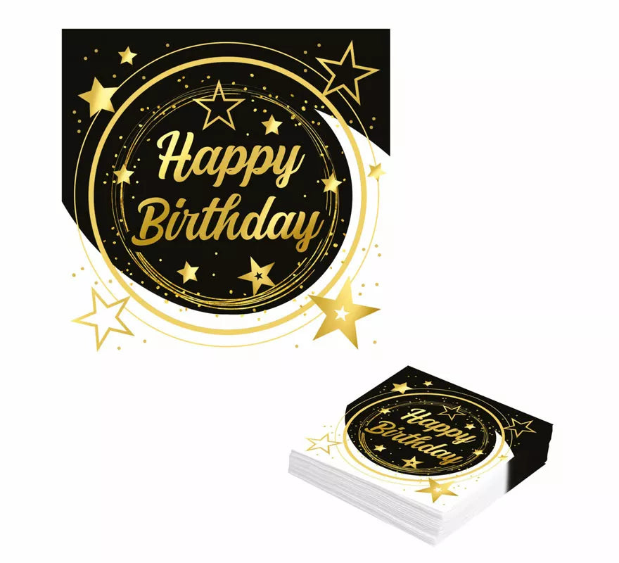 Translation missing: de.Bolsa de 12 Servilletas Happy Birthday de 33X33 cms