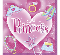 Tasche mit 16 Servietten der Prinzessin 33x33 cm.