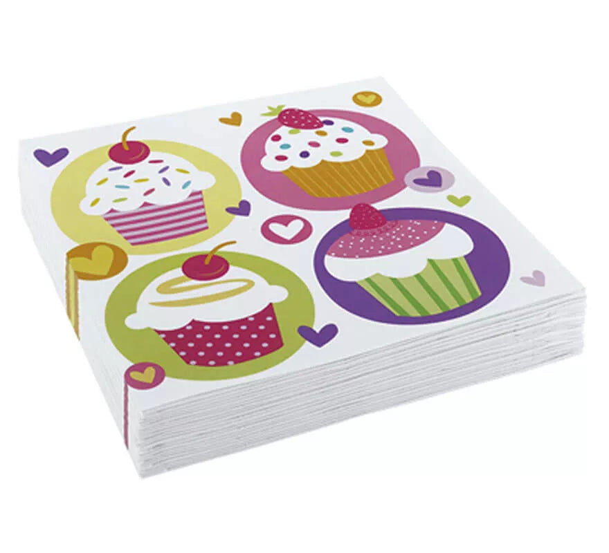 Translation missing: de.Bolsa de 20 Servilletas de Cupcake de 33x33 cm