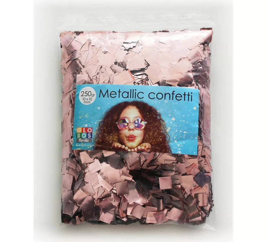 Translation missing: de.Bolsa de 250 g de Confetti Color Oro Rosa cuadrado de 10x10 mm