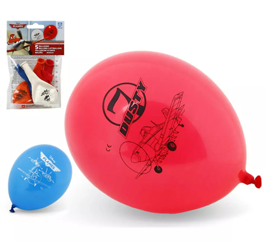 Translation missing: de.Bolsa de 5 Globos de Aviones colores surtidos de 23 cm