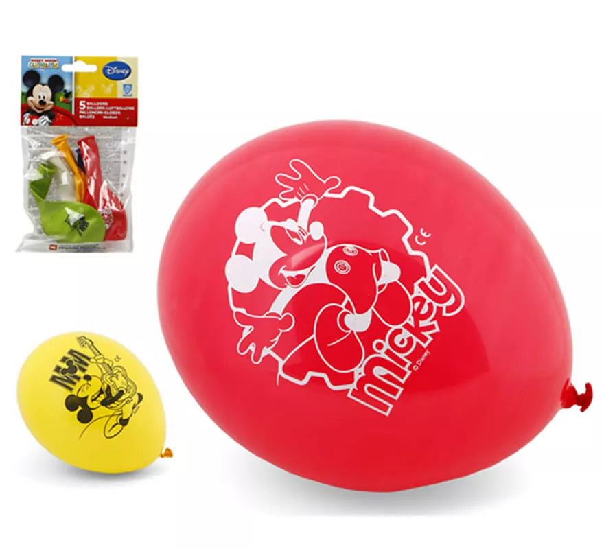 Translation missing: de.Bolsa de 5 Globos de Mickey colores surtidos de 23 cm