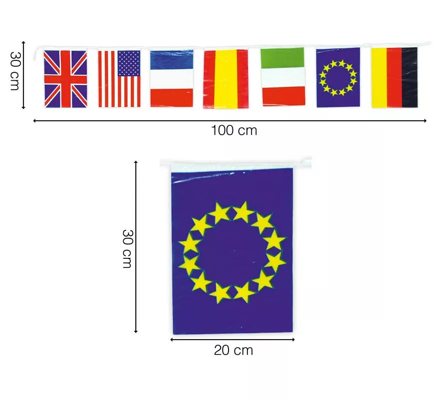 Translation missing: de.Bolsa de 50m de Bandera Internacional de 20x30cm de plástico