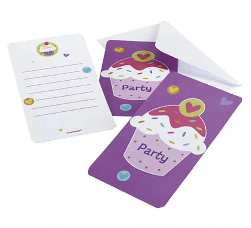 Translation missing: de.Bolsa de 6 Invitaciones de Cupcake con sobres