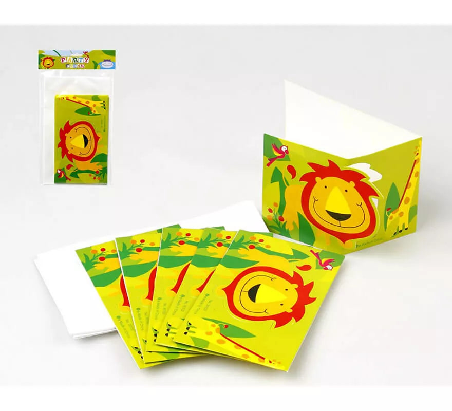 Translation missing: de.Bolsa de 6 Invitaciones de la Jungla para Cumpleaños