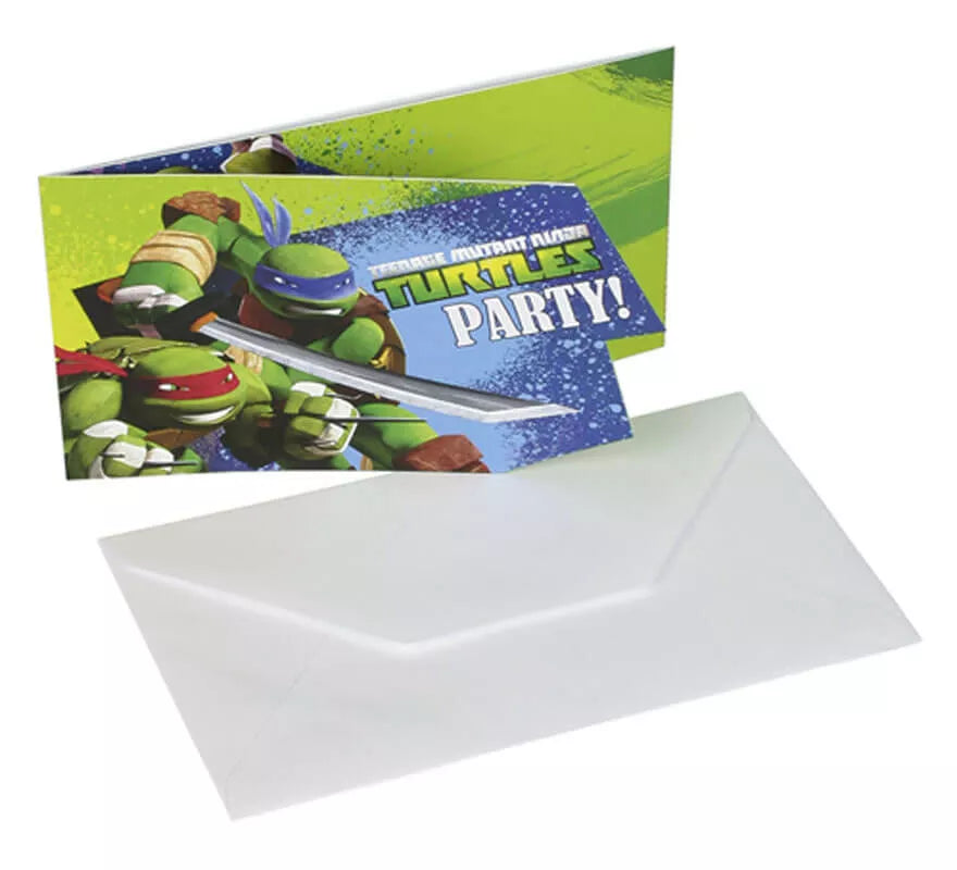 Translation missing: de.Bolsa de 6 Invitaciones de las Tortugas Ninja Mutantes