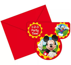 Beutel mit 6 Mickey Club House Einladungen