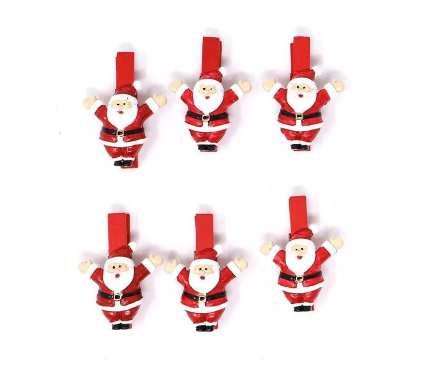 Translation missing: de.Bolsa de 6 Pinzas Papa Papá Noel 3 cm