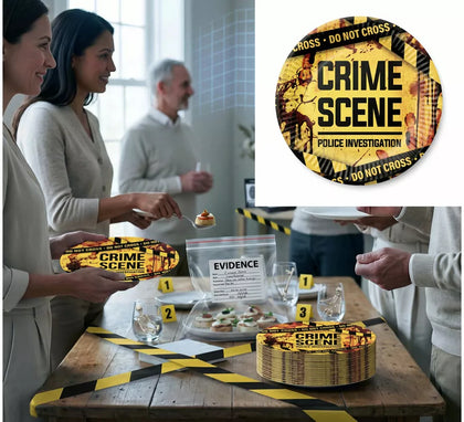 Bolsa de 6 Platos Escena de Crimen de 23 cm