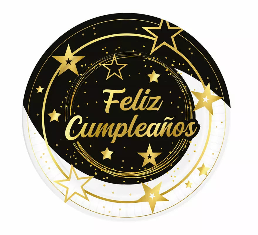 Translation missing: de.Bolsa de 6 Platos Feliz Cumpleaños de 23 cms