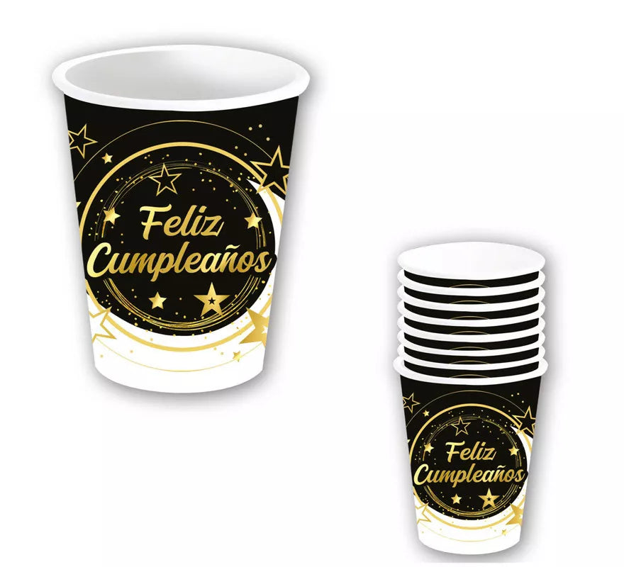 Translation missing: de.Bolsa de 6 Vasos Feliz Cumpleaños de 240 ml-9 cms