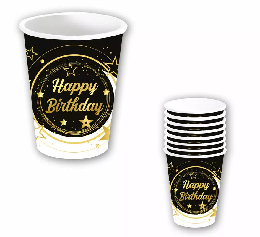 Translation missing: de.Bolsa de 6 Vasos Happy Birthday de 240 ml-9 cms