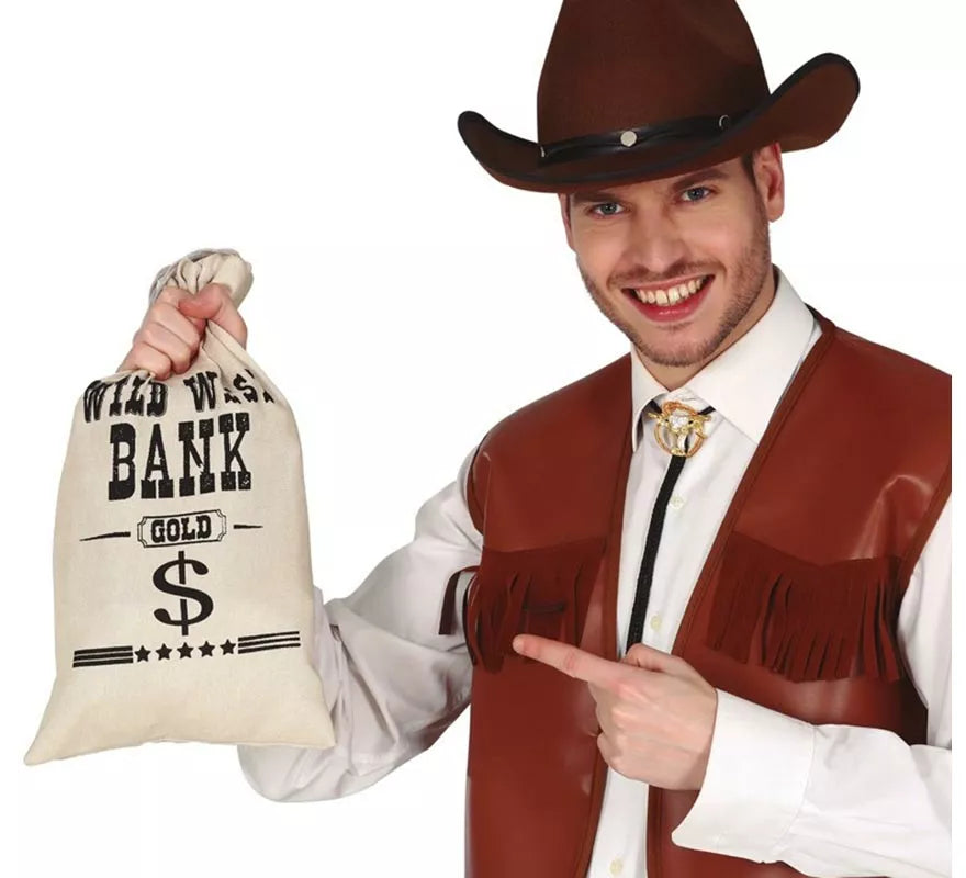 Translation missing: de.Bolsa de tela para el dinero para Vaquero, Ladrón Bancos 42X22 cm