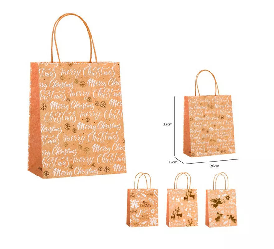 Translation missing: de.Bolsa Regalo Navidad Kraft de 26x32x12 cm en modelos surtidos
