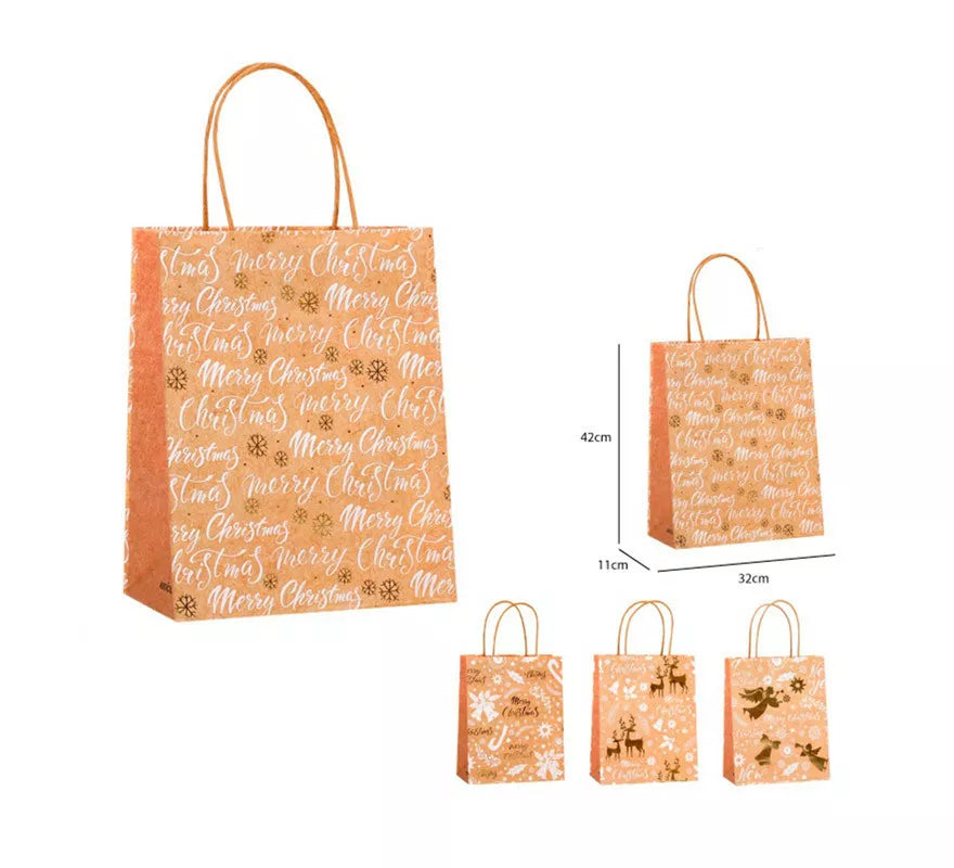 Translation missing: de.Bolsa Regalo Navidad Kraft de 32x42x11 cm en modelos surtidos