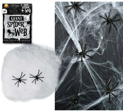 Bolsa Telaraña con 2 arañas de 228 gr para decorar en Halloween