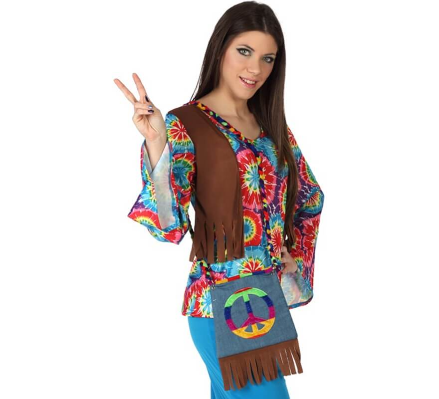 Translation missing: de.Bolso Hippie con Símbolo de la Paz con Flecos