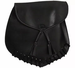 Schwarze mittelalterliche Tasche, 26 x 24 cm
