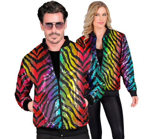 Bomber Moda animal print a rayas multicolor para adulto