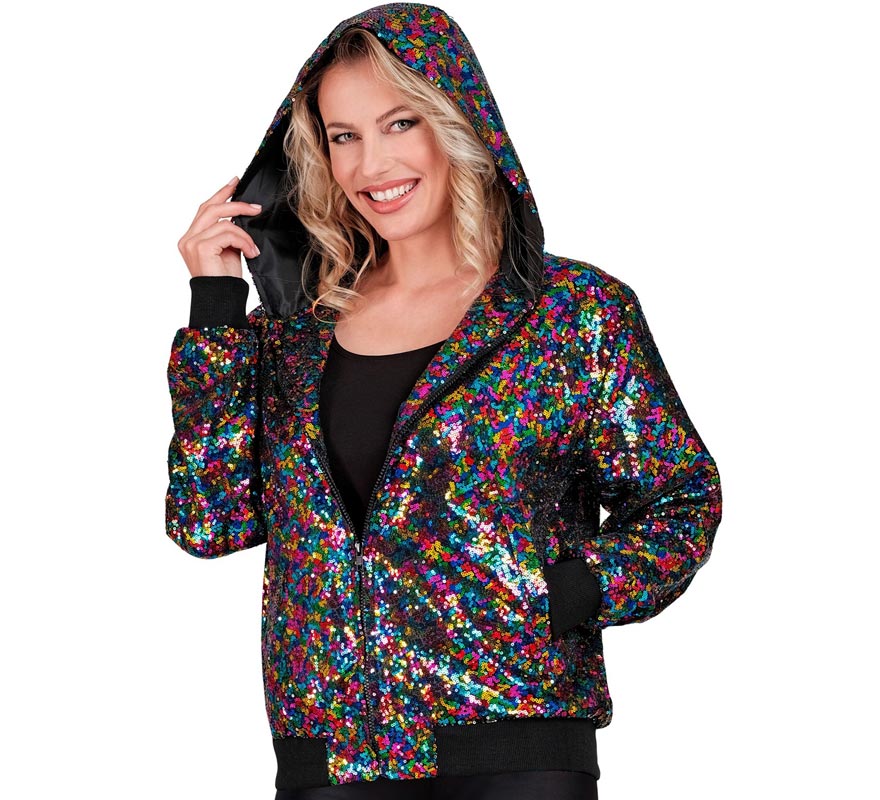Translation missing: de.Bomber puntos multicolor con capucha para adulto