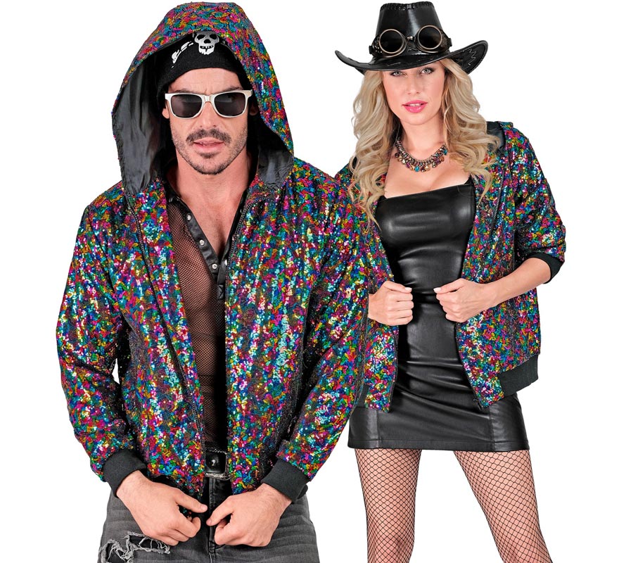 Translation missing: de.Bomber puntos multicolor con capucha para adulto