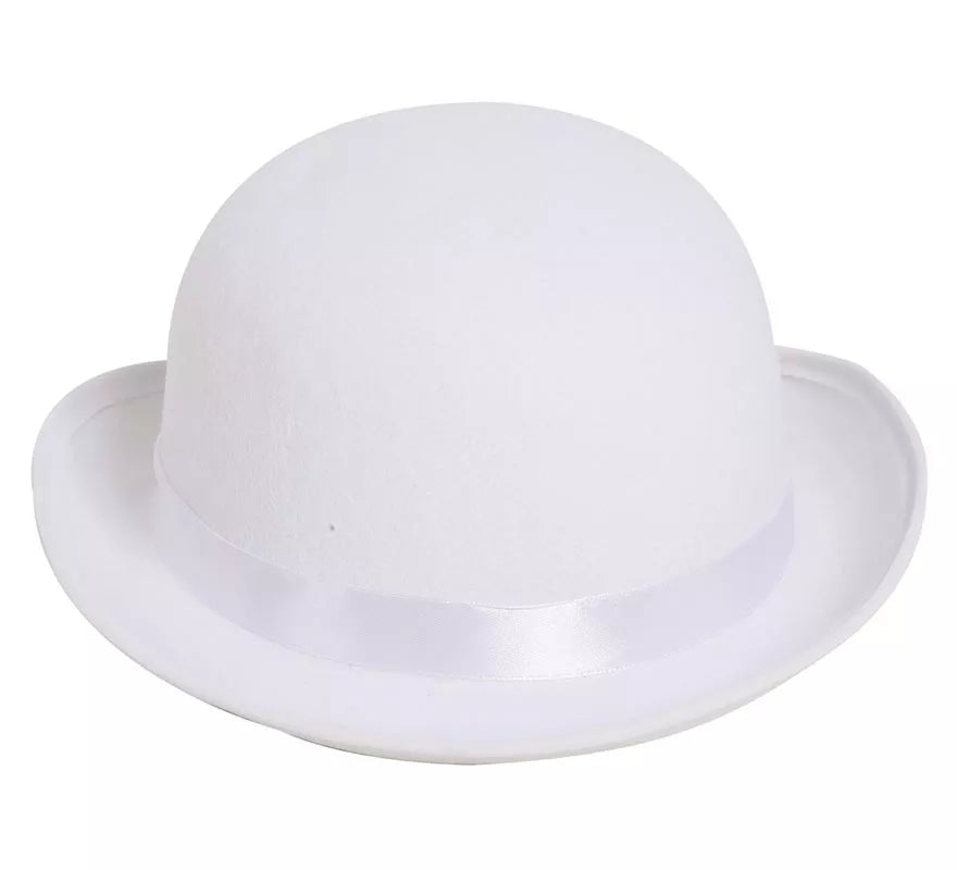Bombín Blanco de Fieltro