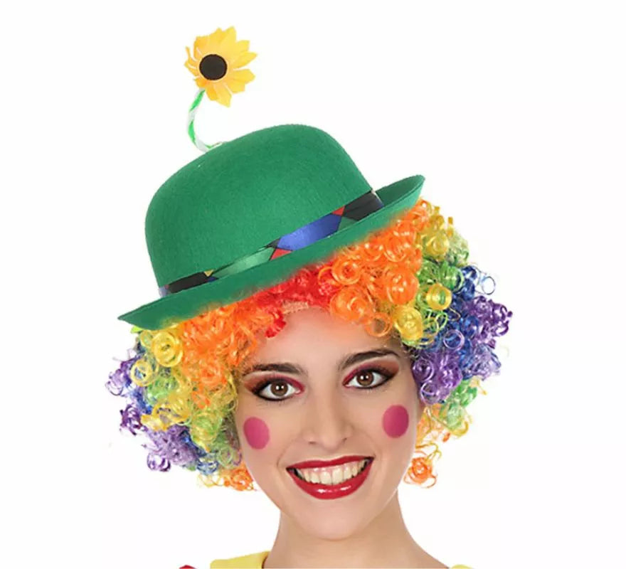 Bombín de Payaso con Flor en varios colores