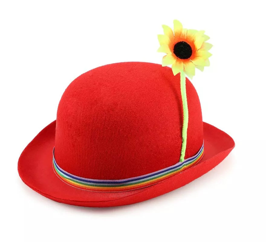 Translation missing: de.Bombín de Payaso con girasol en varios colores adulto