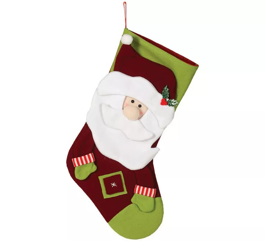 Translation missing: de.Bota de Papá Noel Verde y Marrón 55 cm