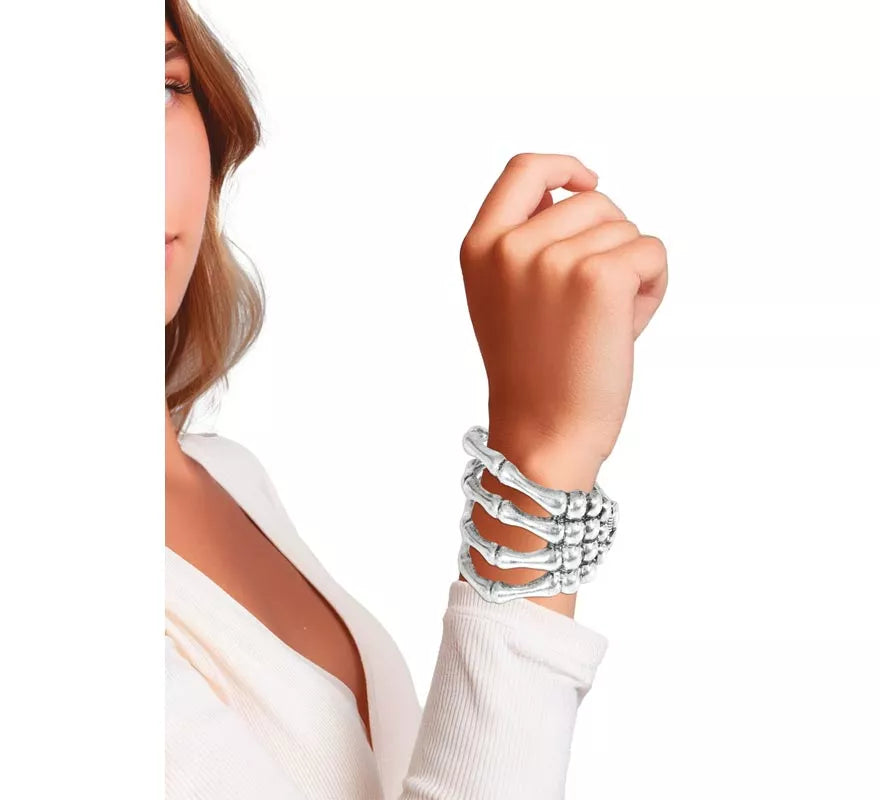 Translation missing: de.Brazalete Esqueleto Metálico de plata